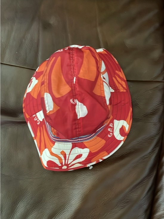 GAP Red Floral Bucket Hat with Orange Accents - Picture 2 of 8